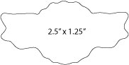 die line for 2.5"x1.25" custom shaped label