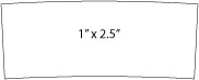 die line for special shaped labels 1"x2.5"