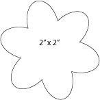 die line for 2"x2" custom flower shaped label