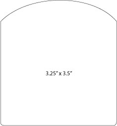 label dieline special shape 3.25"x3.5"