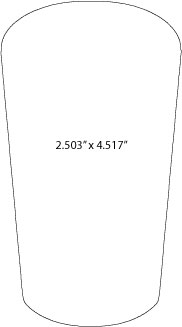 die line for 2.503"x4.517" special shaped labels