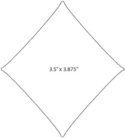 die line for 3.5"x3.875 diamond shaped label