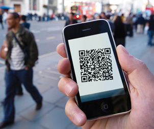 QR code pictured on iPhone